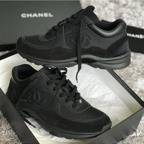 chanel triple black sneakers